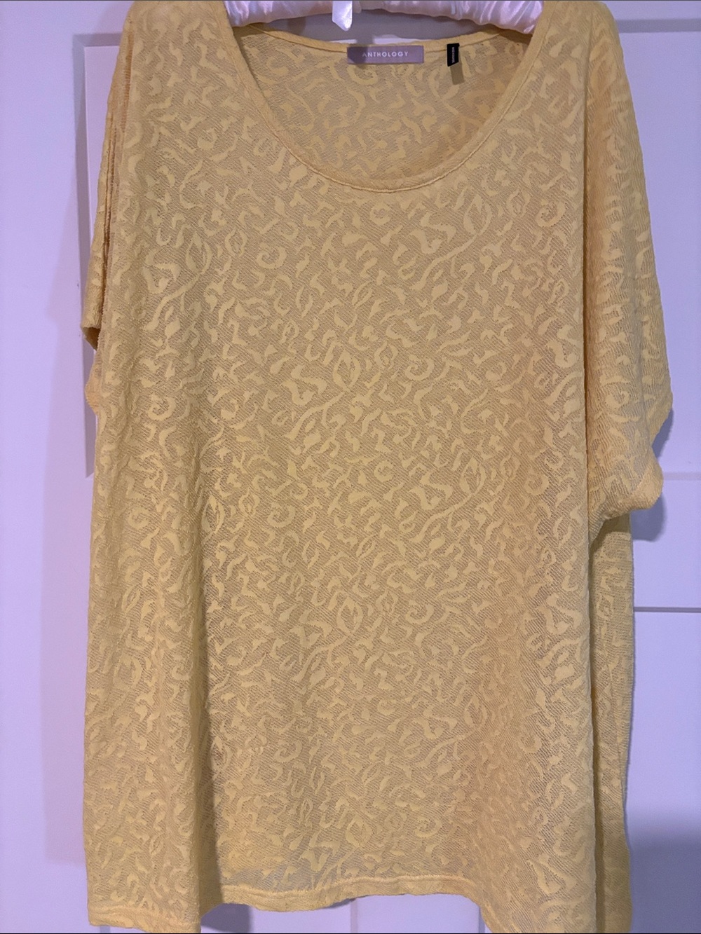 Anthology Yellow Textured Knit Women’s Tunic Top
